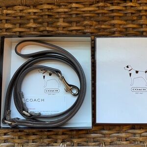 Coach Dog Leash - Brown Leather for  Small Dog with Coach C design